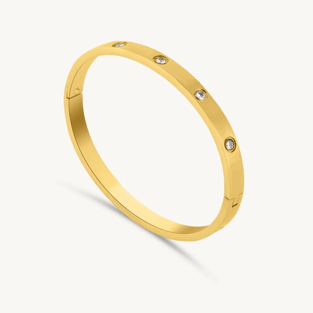 Golden Orbit Stone-Studded Bracelet