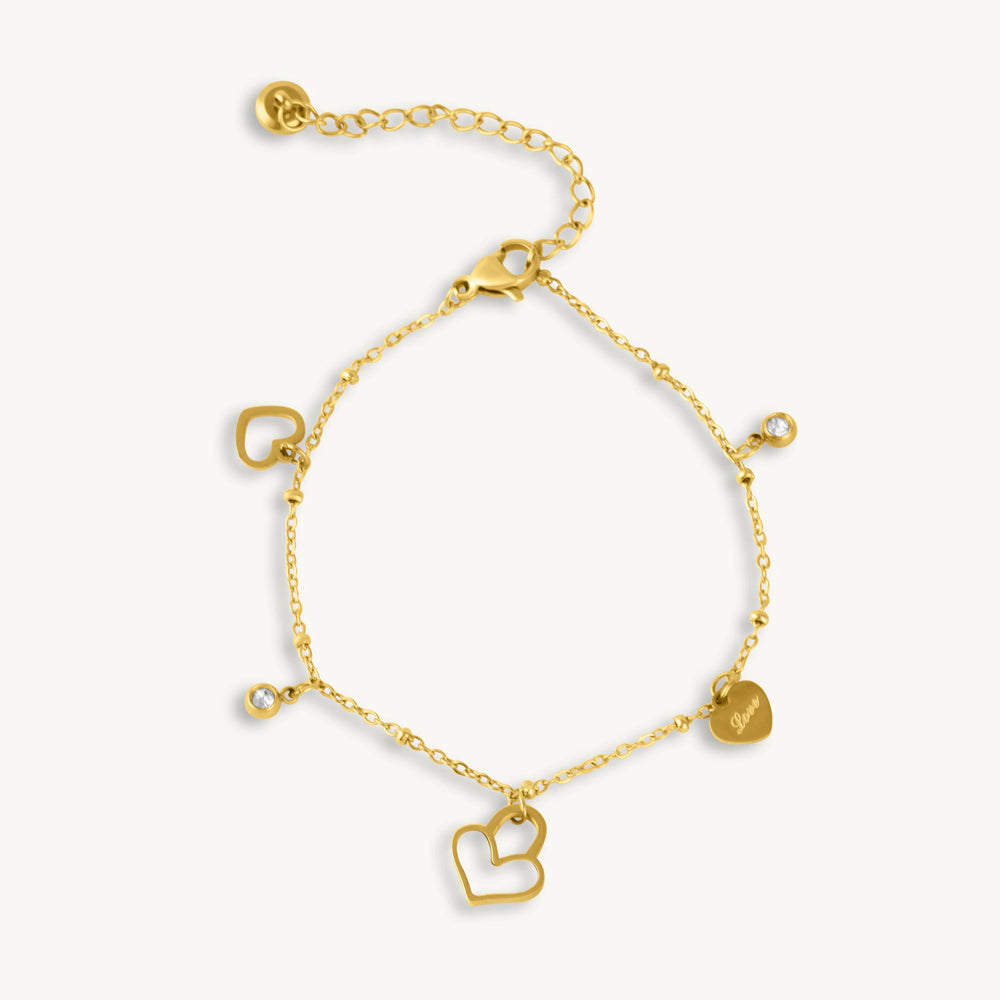 Love Charm Golden Bracelet