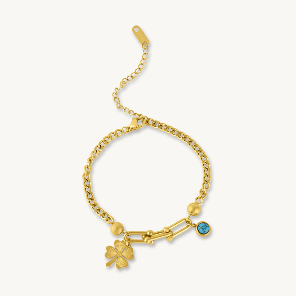 Fortune Glow Clover Charm Bracelet
