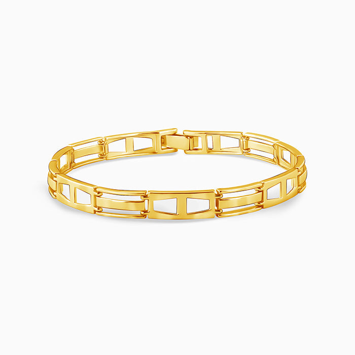 Golden Jazzy Link Bracelet For Him