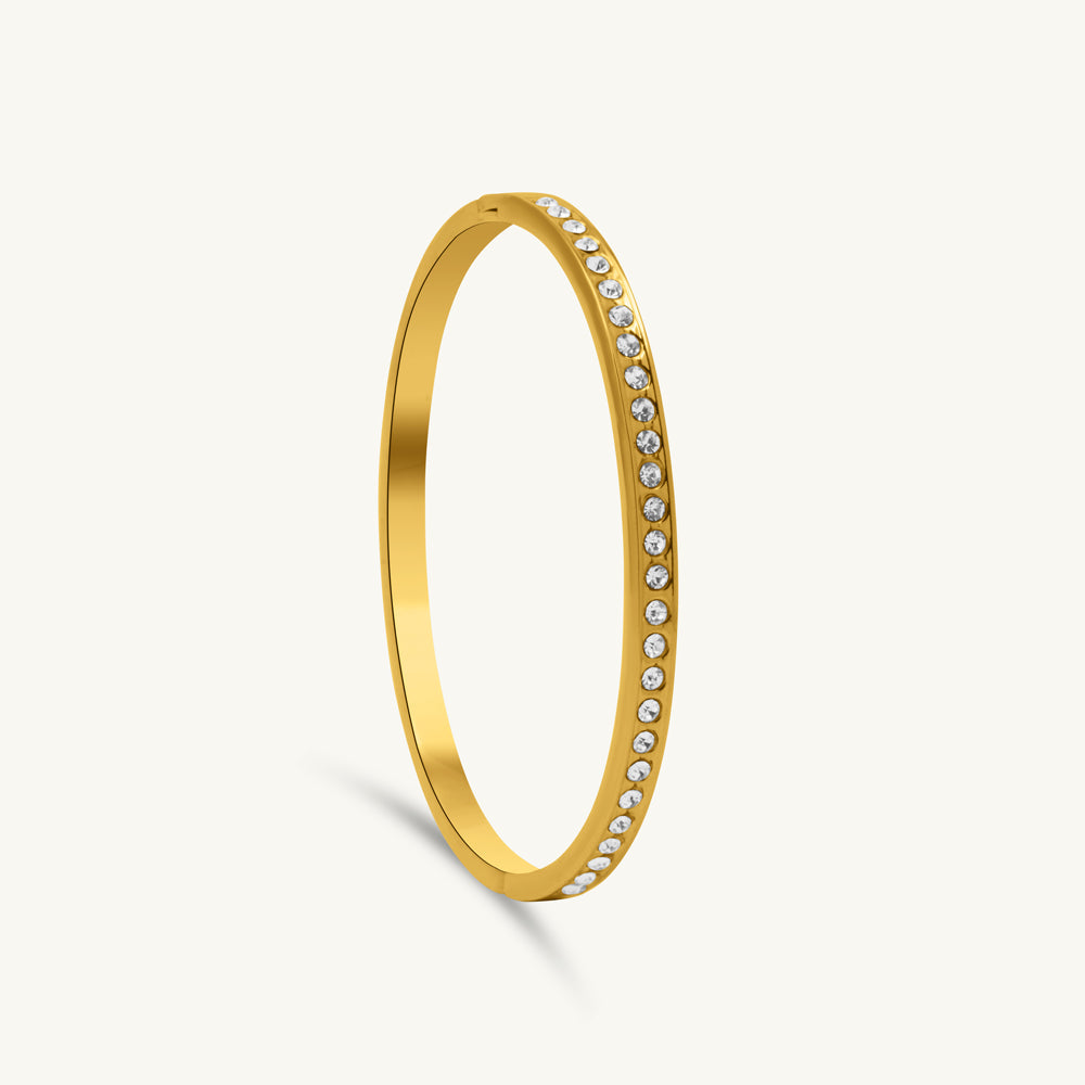 Crown Glow CZ Cluster Bangle Bracelet