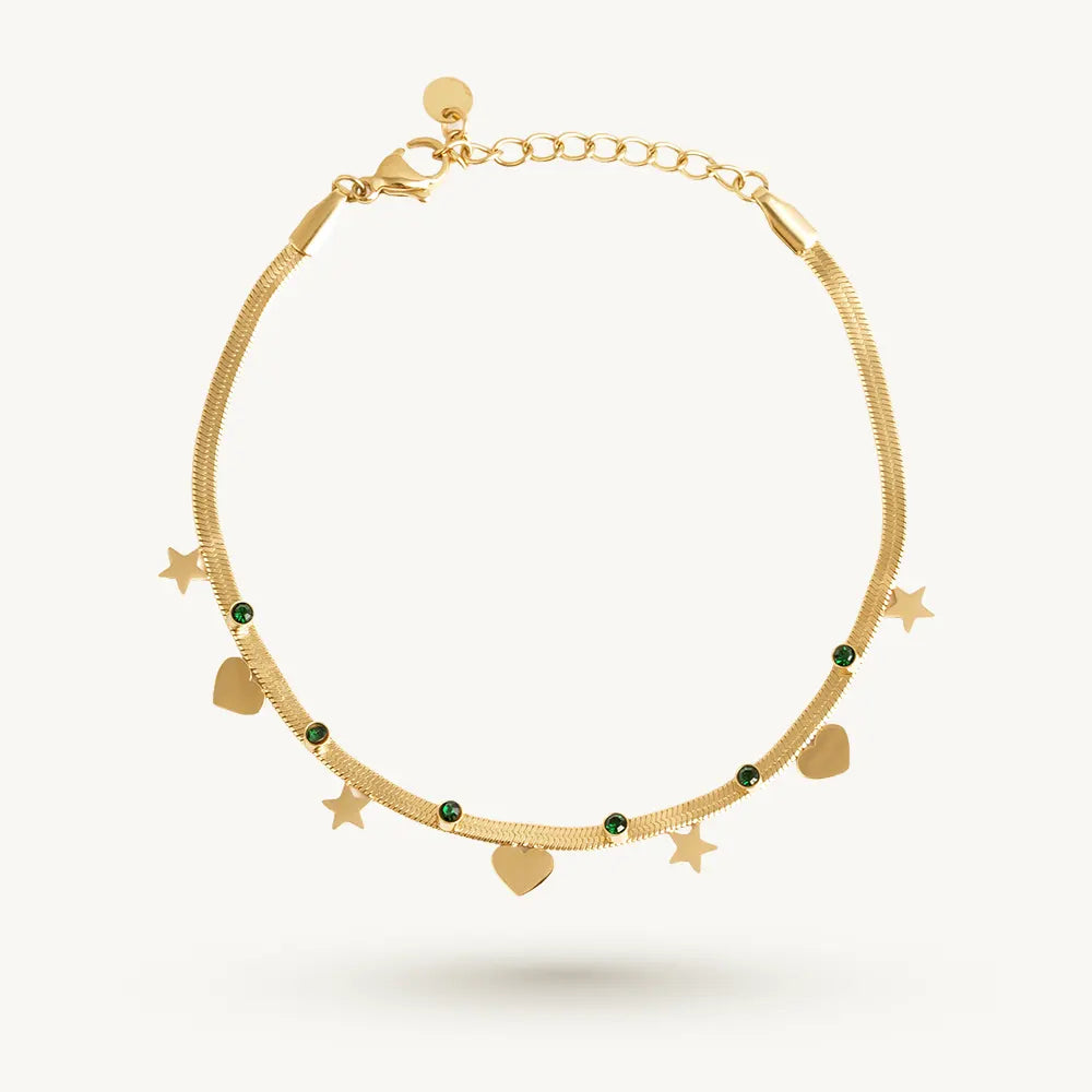 Playful Star Heart Charm Bracelet