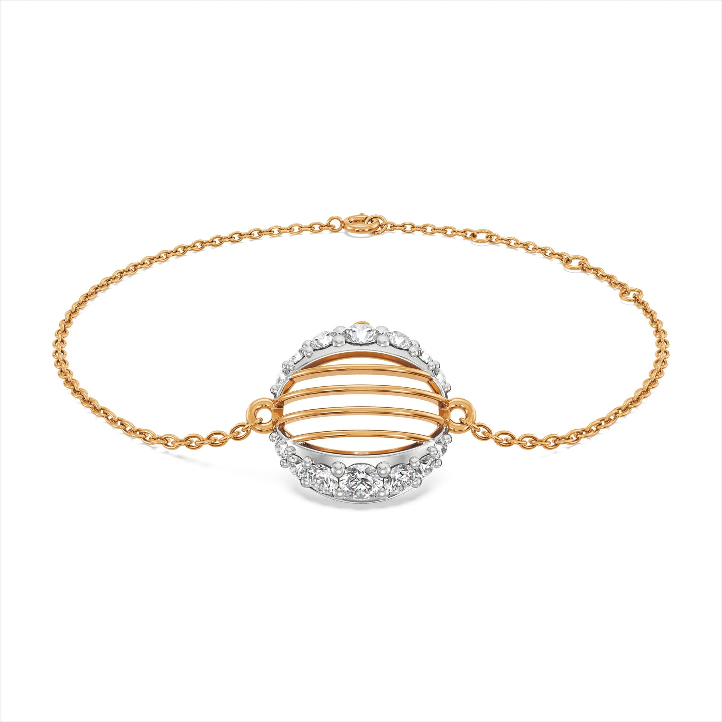 Stripe Sparkle 9KT Gold Laboratory Grown Diamond Bracelet