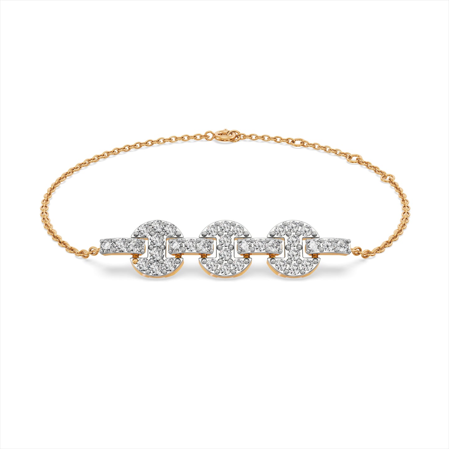 Aurelium Linked 9KT Gold Laboratory Grown Diamond Bracelet