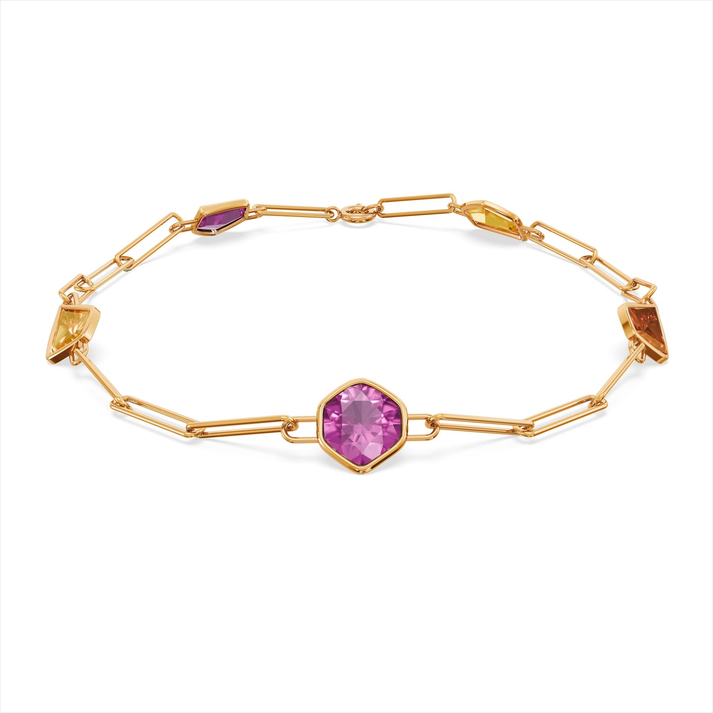 Colorful Sapphire 9KT Gold Bracelet