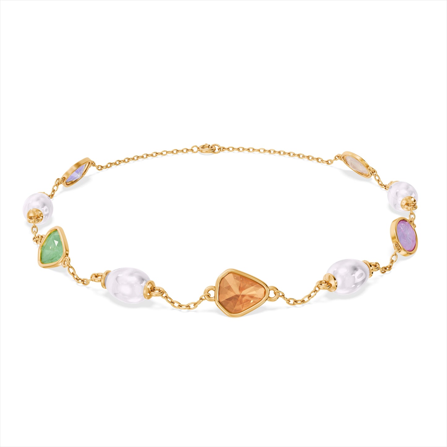 Elegant Sapphire & Pearl 9KT Gold Bracelet