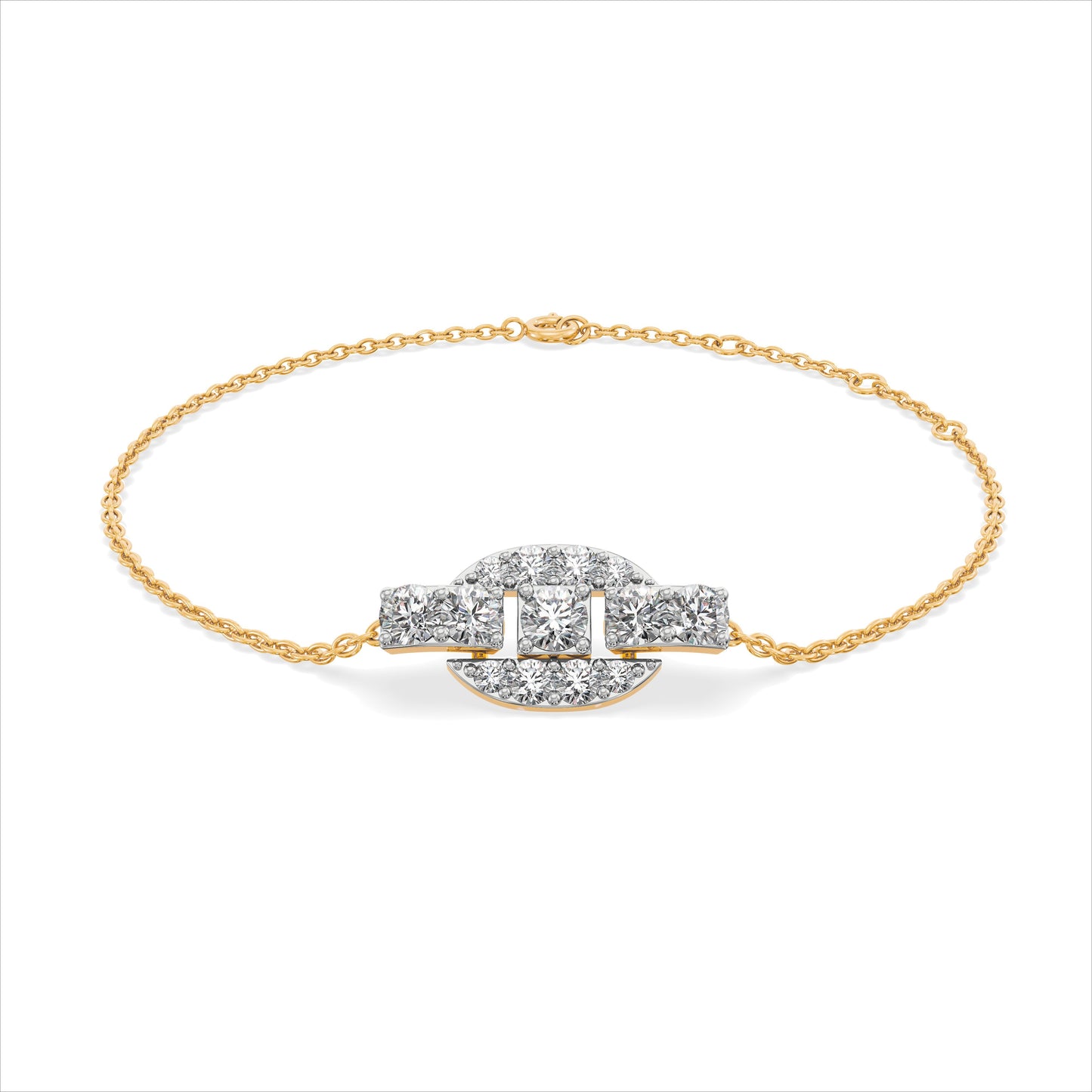 Unity Link 9KT Gold Laboratory Grown Diamond Bracelet