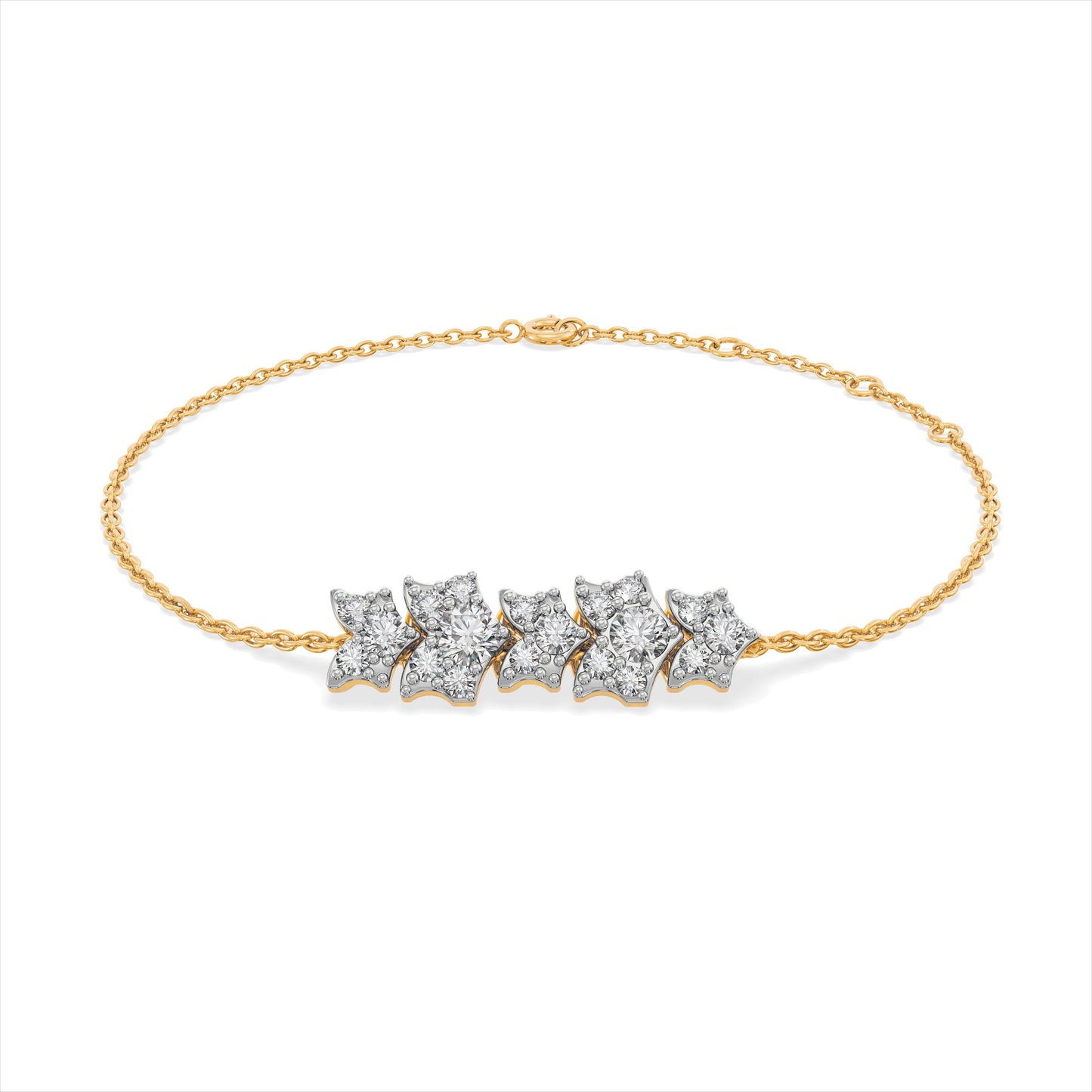 Unity Mosaic 9KT Gold Laboratory Grown Diamond Bracelet