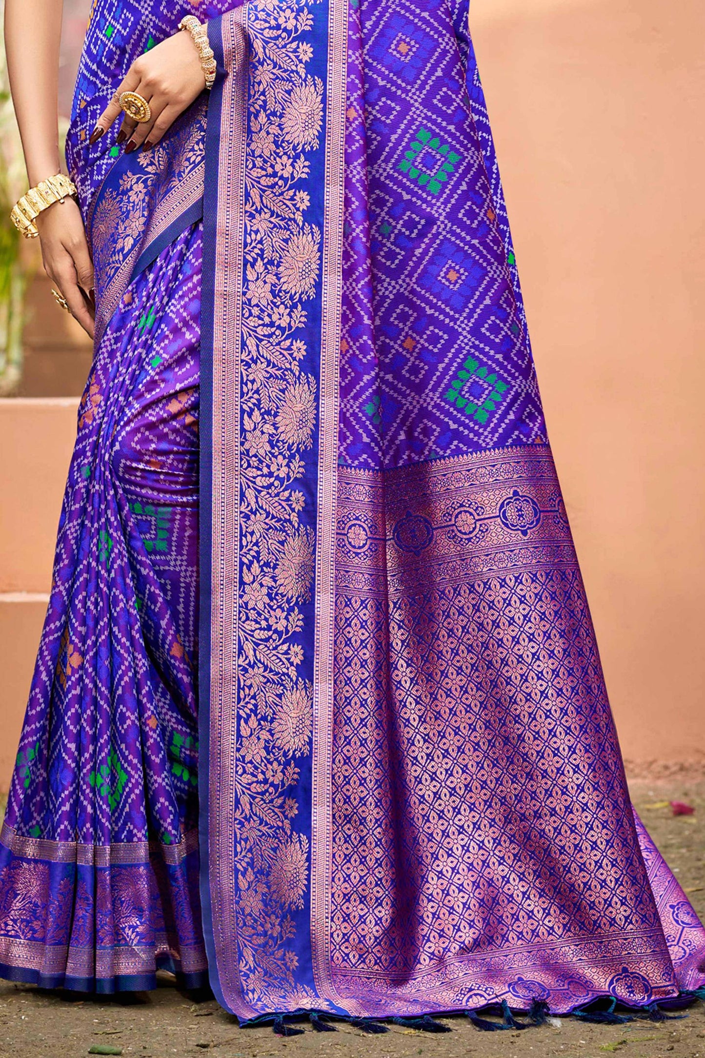 Sangam Prints Royal Blue Soft Silk Woven Work Traditional Saree