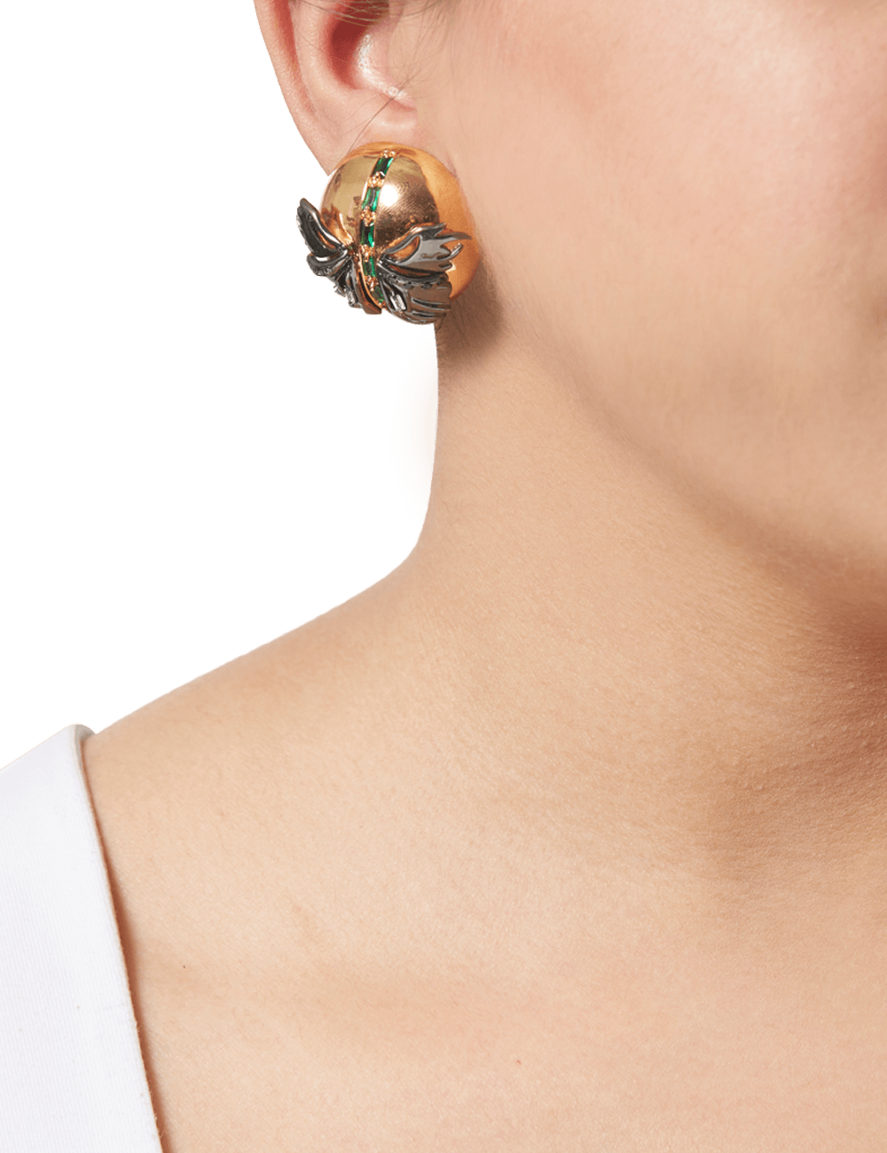 Gold Papilio Button Tops Earrings