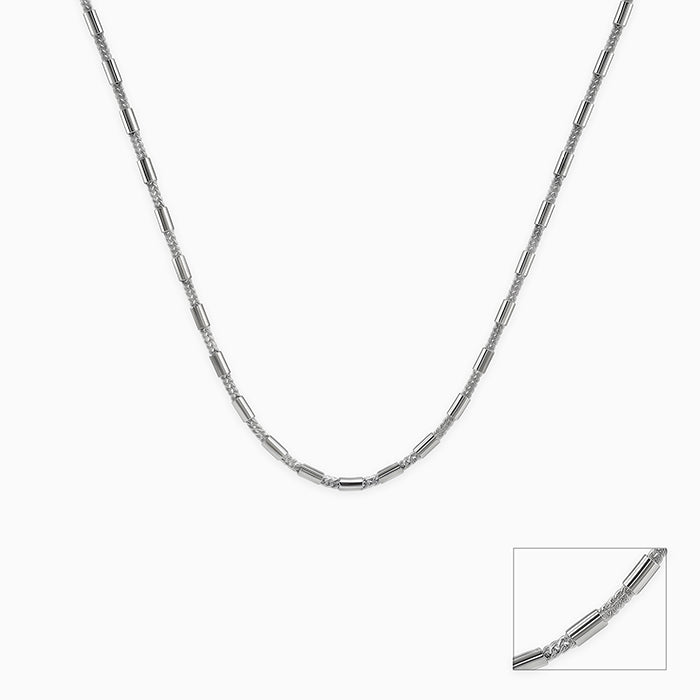 Silver Tube Link Chain For Him