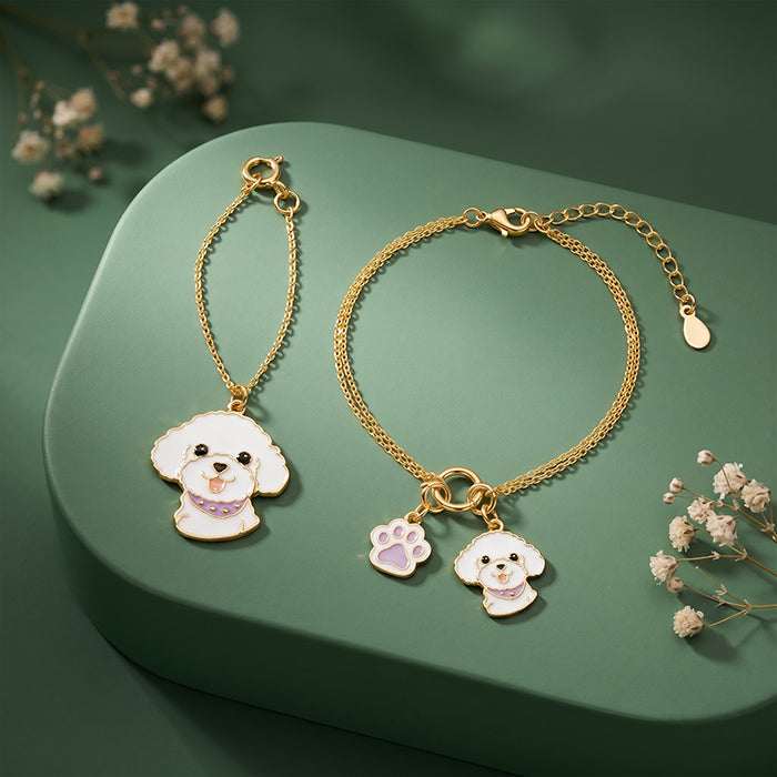 Golden Furwhirl Charm & Bracelet Set