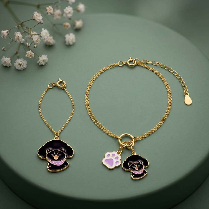 Golden Pawtreat Charm & Bracelet Set