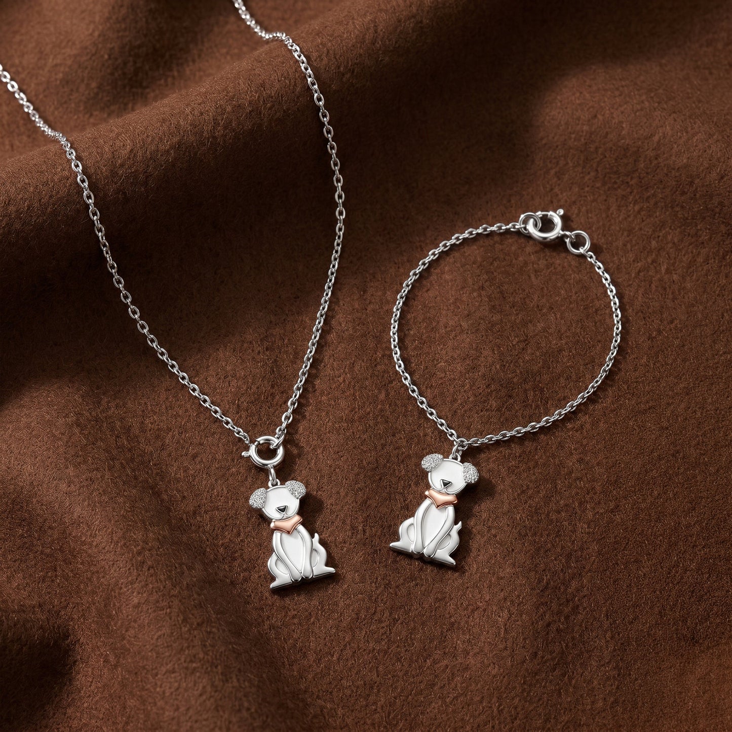 Silver Paw Buddy Charm & Pendant Set