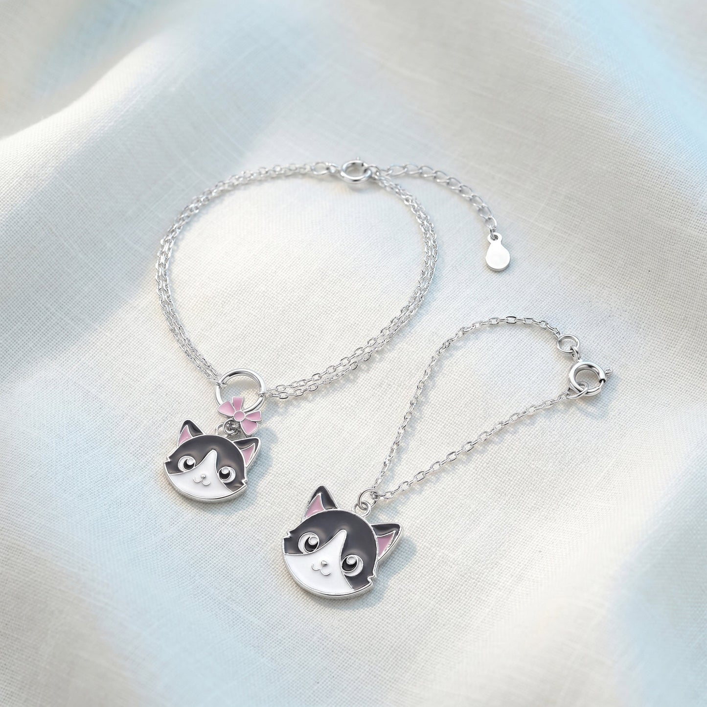 Silver Furrytale Charm & Bracelet Set