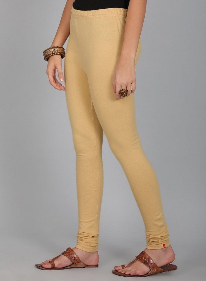 W for Woman Beige Knitted Churidar