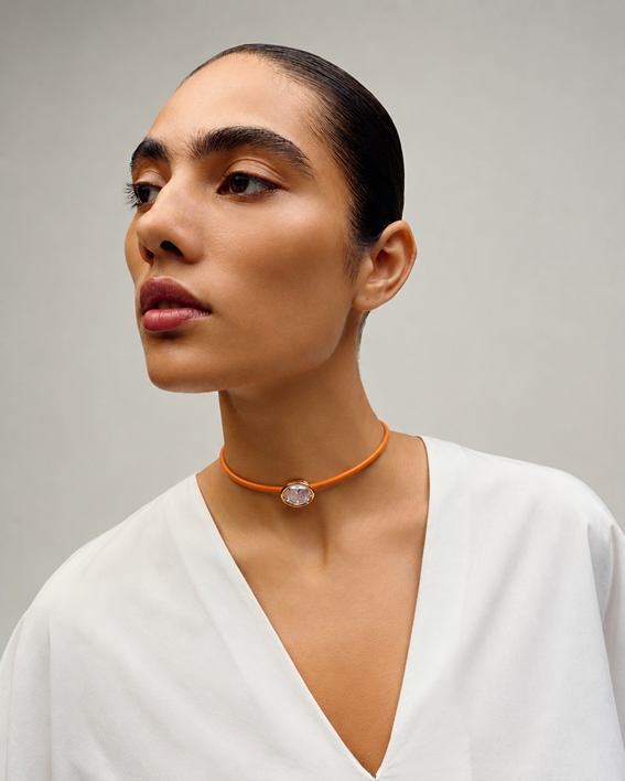 The Confessions Choker in Sunset Orange