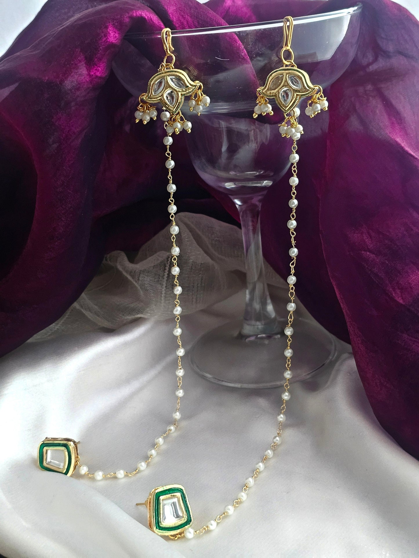 Lotus Grace Golden Earchain