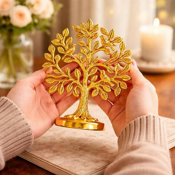 Not Available Pure Brass Kalpvriksh Tree with Birds