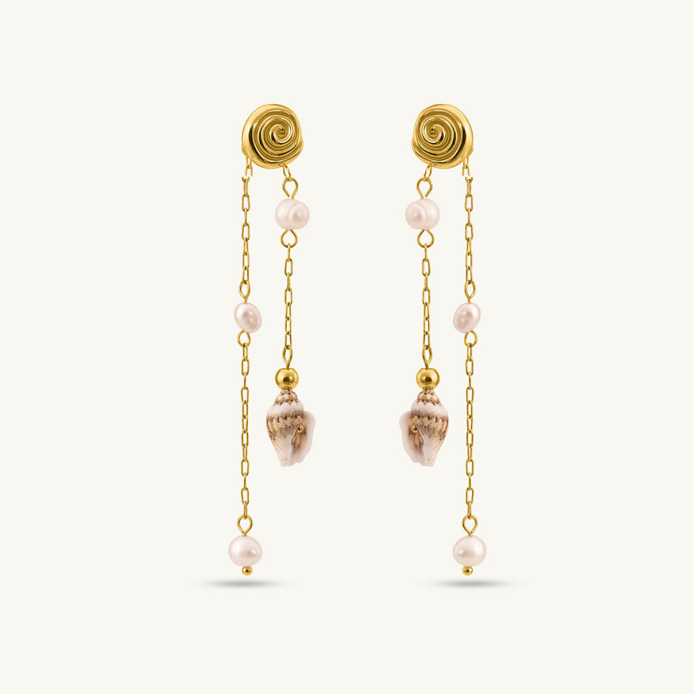 Sea Drift Pearl Dangling Earrings