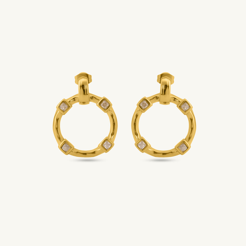 Gilded Orbit Hoop Earrings