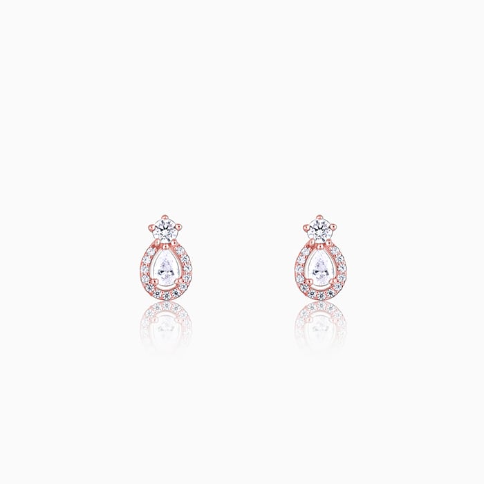 Rose Gold Elegant Pear Drop Earrings