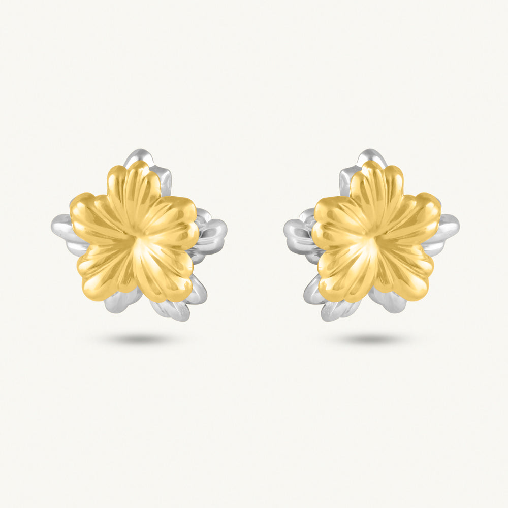 Bold Textured Floral Studs