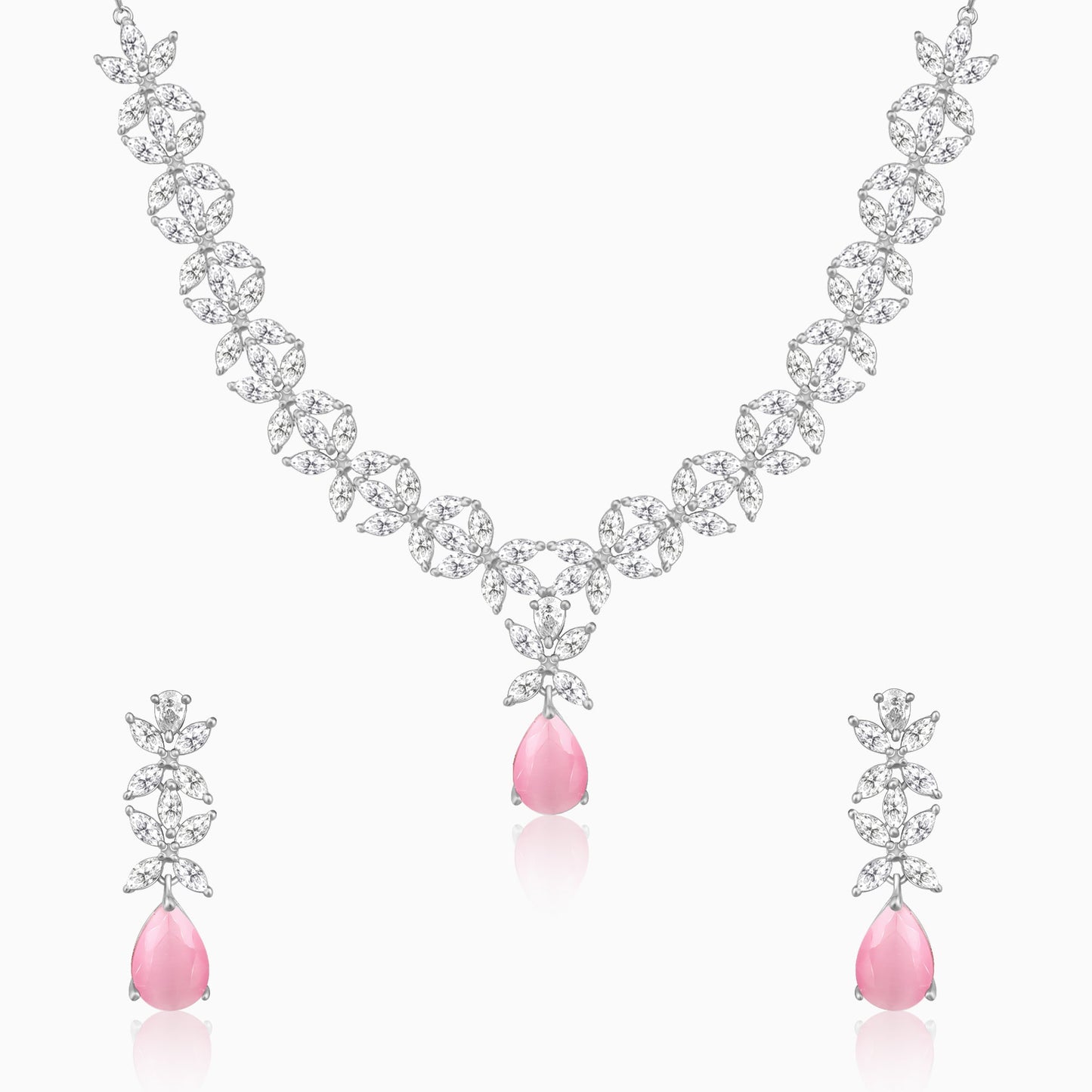 Silver Zircon Studded Magical Drop Set