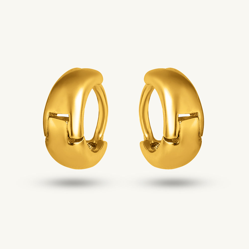 Golden Spiral Mini Hoop Earring