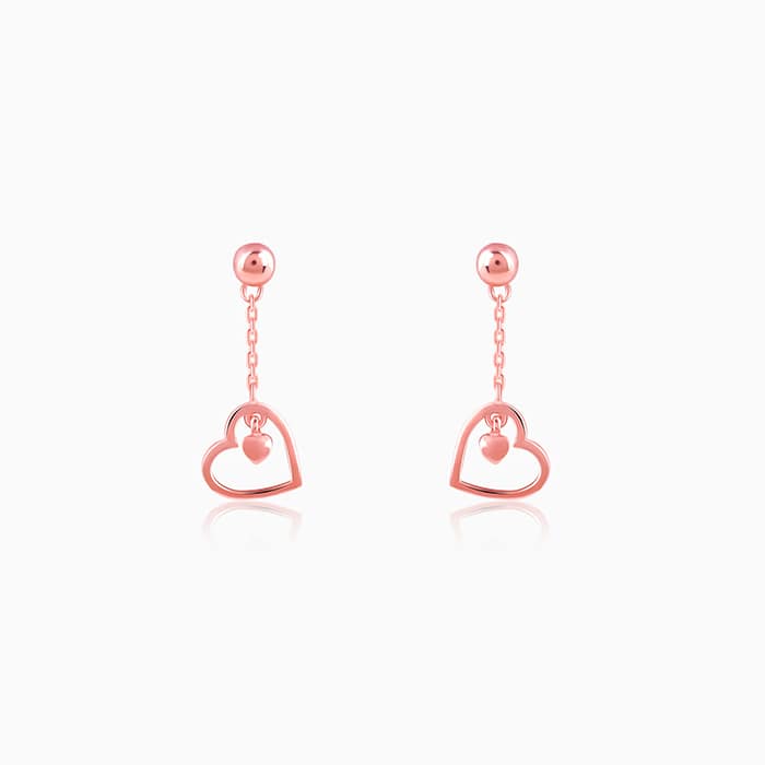 Rose Gold Heart Danglers