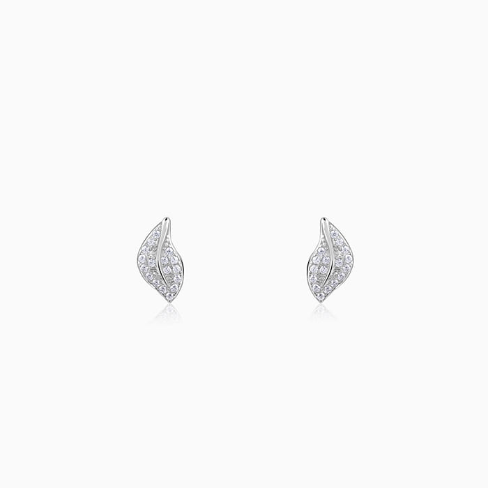 Silver Breeze Leaf Earrings