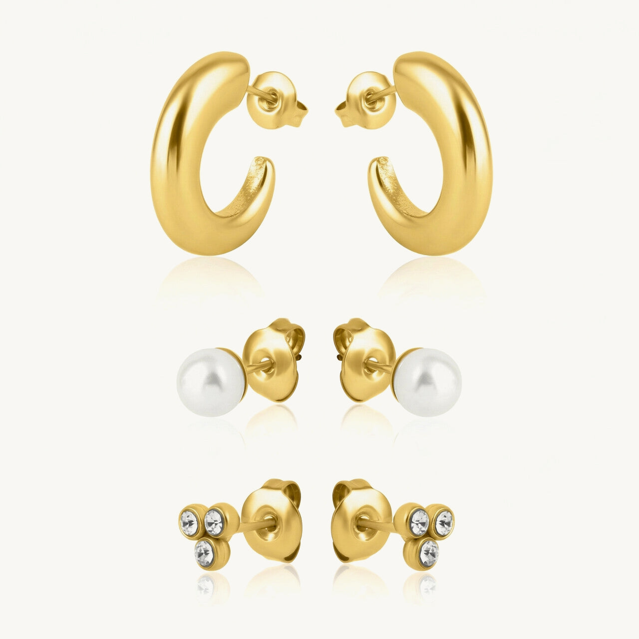 Classic Bold Hoops & Stud Earring Set