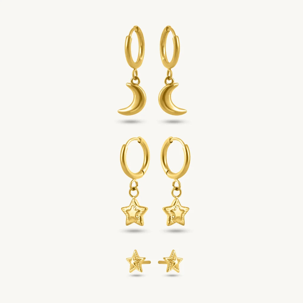 Starlight Hoops & Stud Duo Earring Set