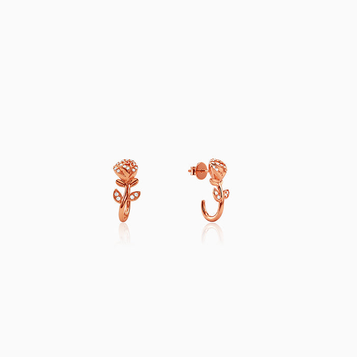 Rose Gold Mini Rosebud Earrings