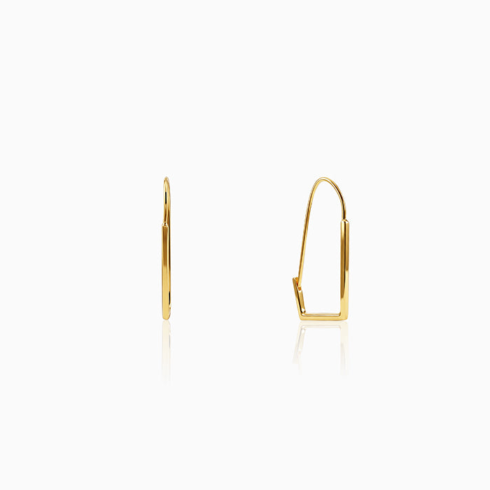 Golden Abstract Hoop Earrings