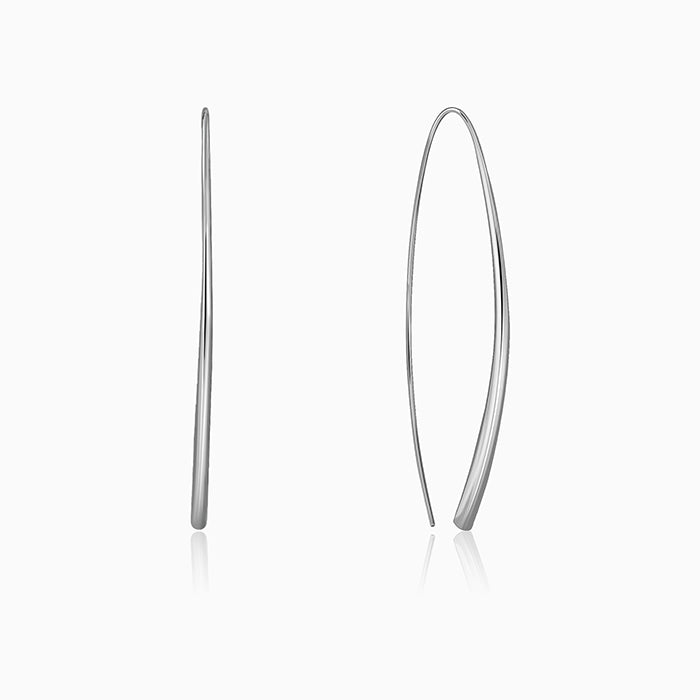 Silver Parabola Hoop Earrings
