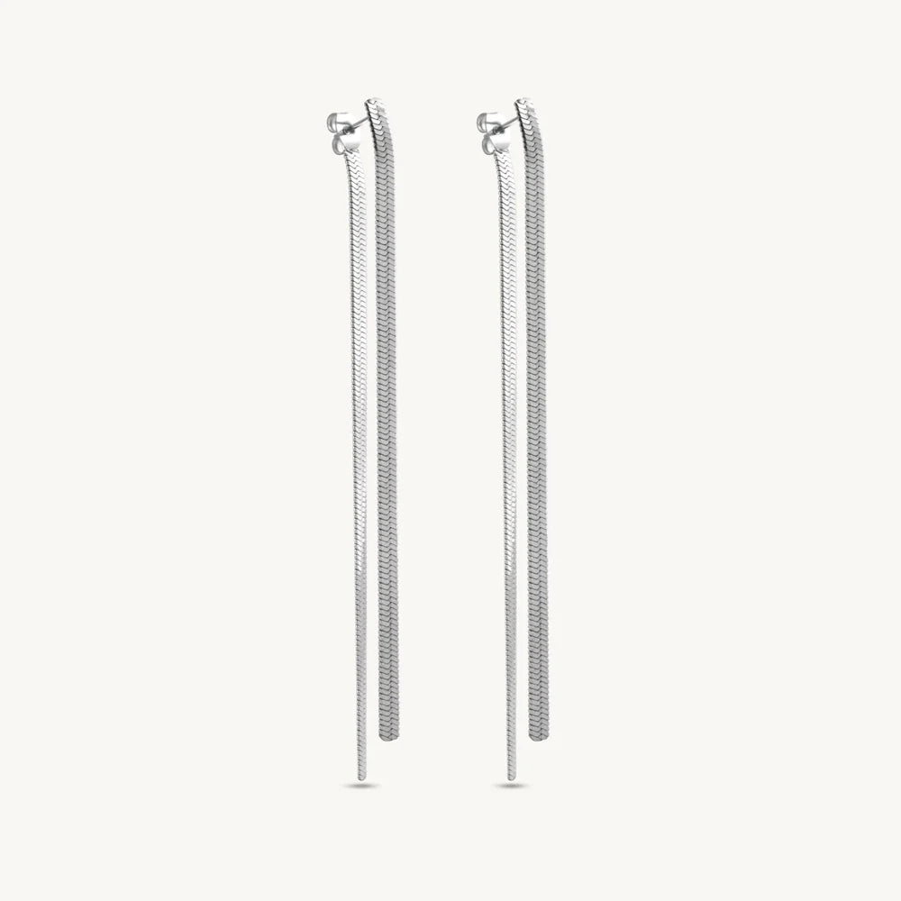 Dual Snake Chain Dangle Earring