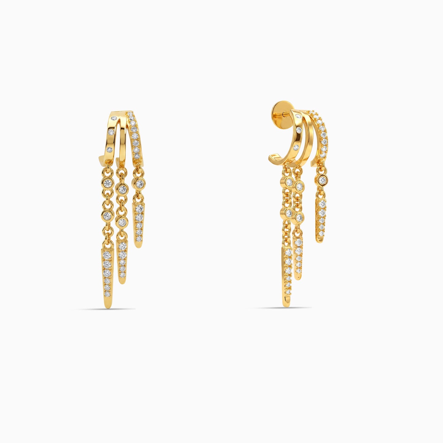 Golden Tempest Dangler Earrings