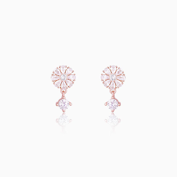 Rose Gold Floral Earrings