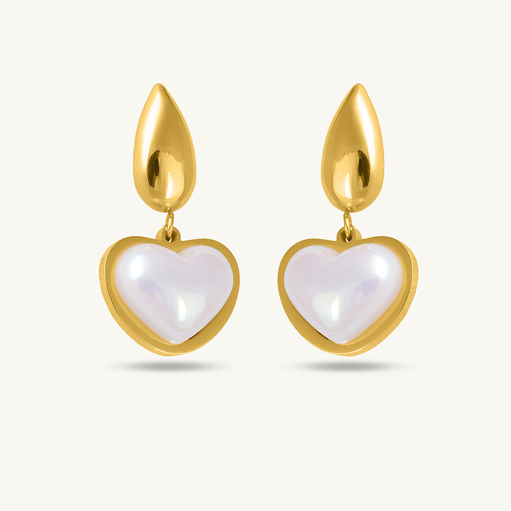 Vintage Pearl Heart Earrings