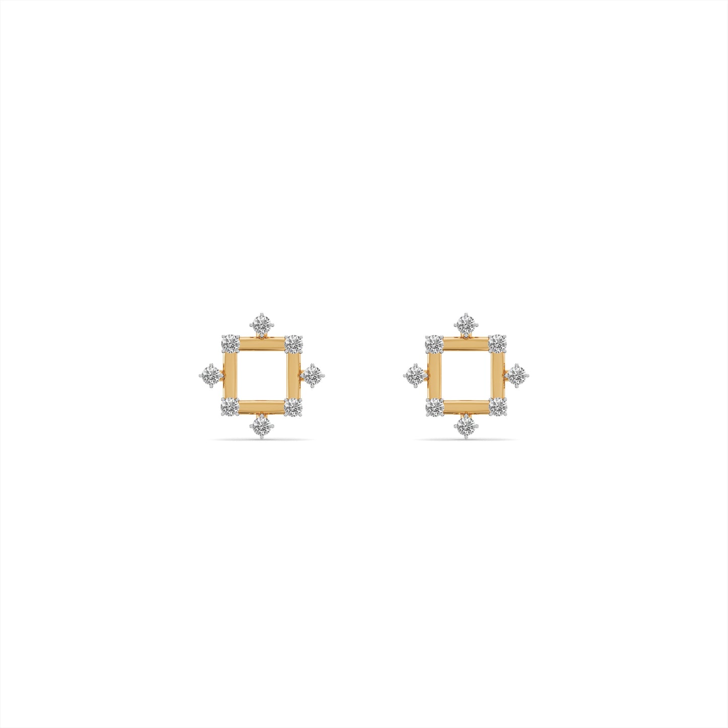 Elegant Edges 9KT Gold Laboratory Grown Diamond Stud Earring