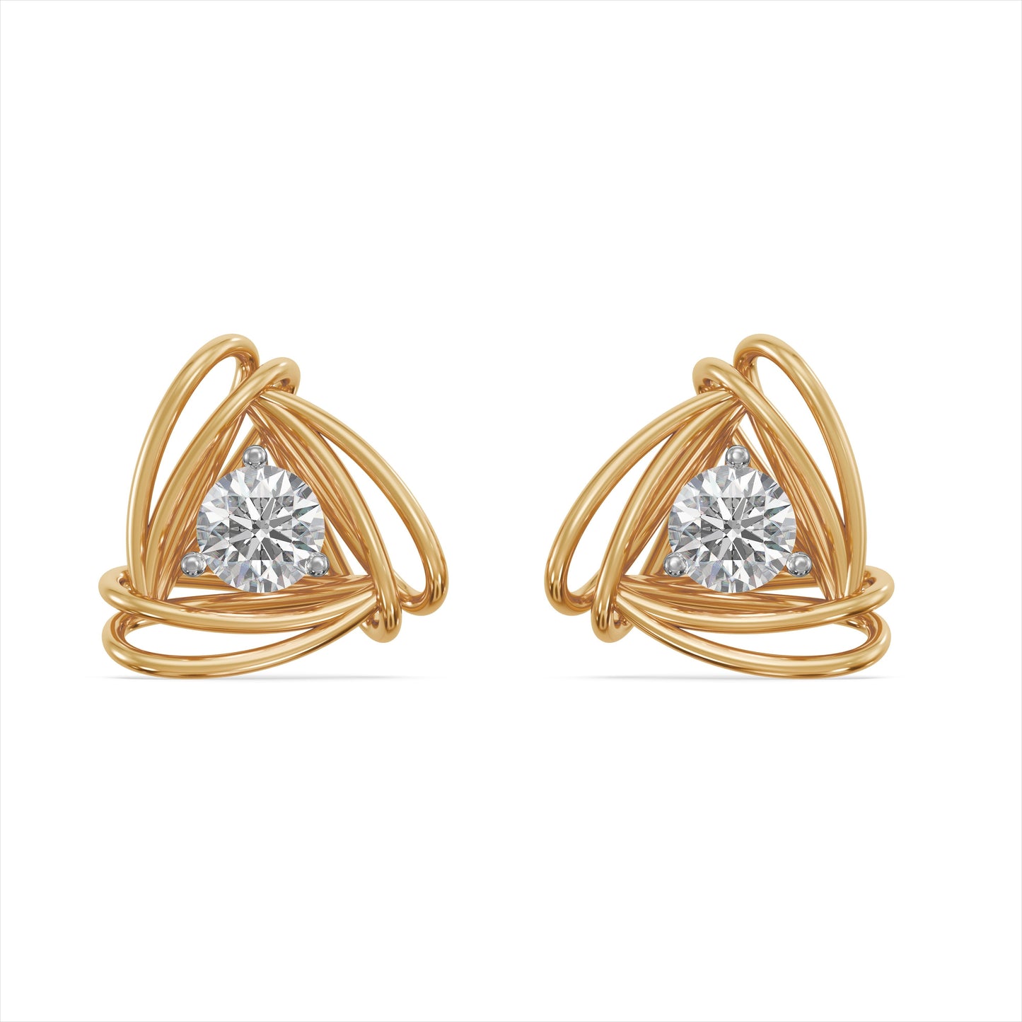Radiant Knot 9KT Gold Laboratory Grown Diamond Earrings