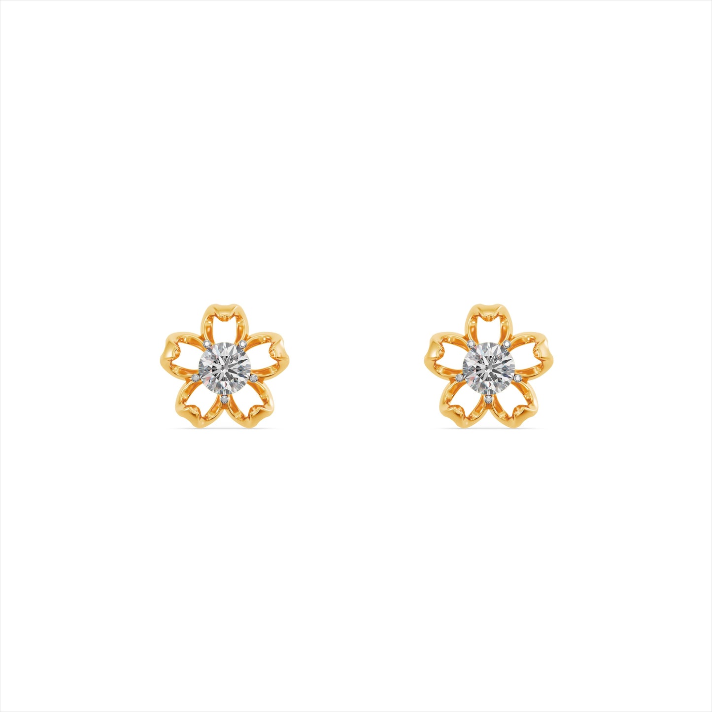 Petal Kiss 9KT Gold Laboratory Grown Diamond Stud Earring