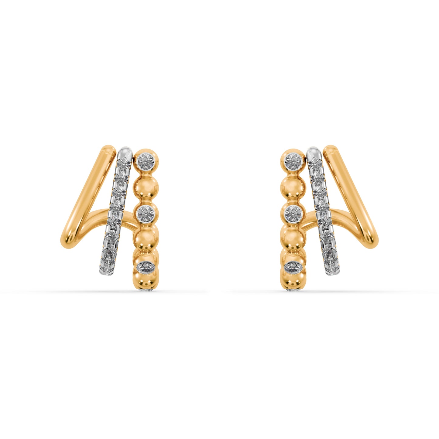 Bar Drop 9KT Gold Laboratory Grown Diamond Earrings