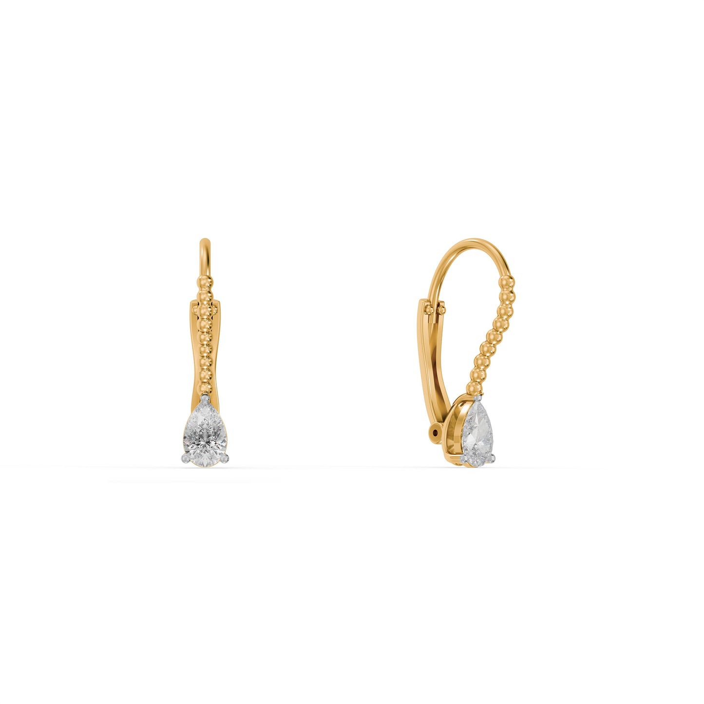 Pear Drop 9KT Gold Laboratory Grown Diamond Earrings