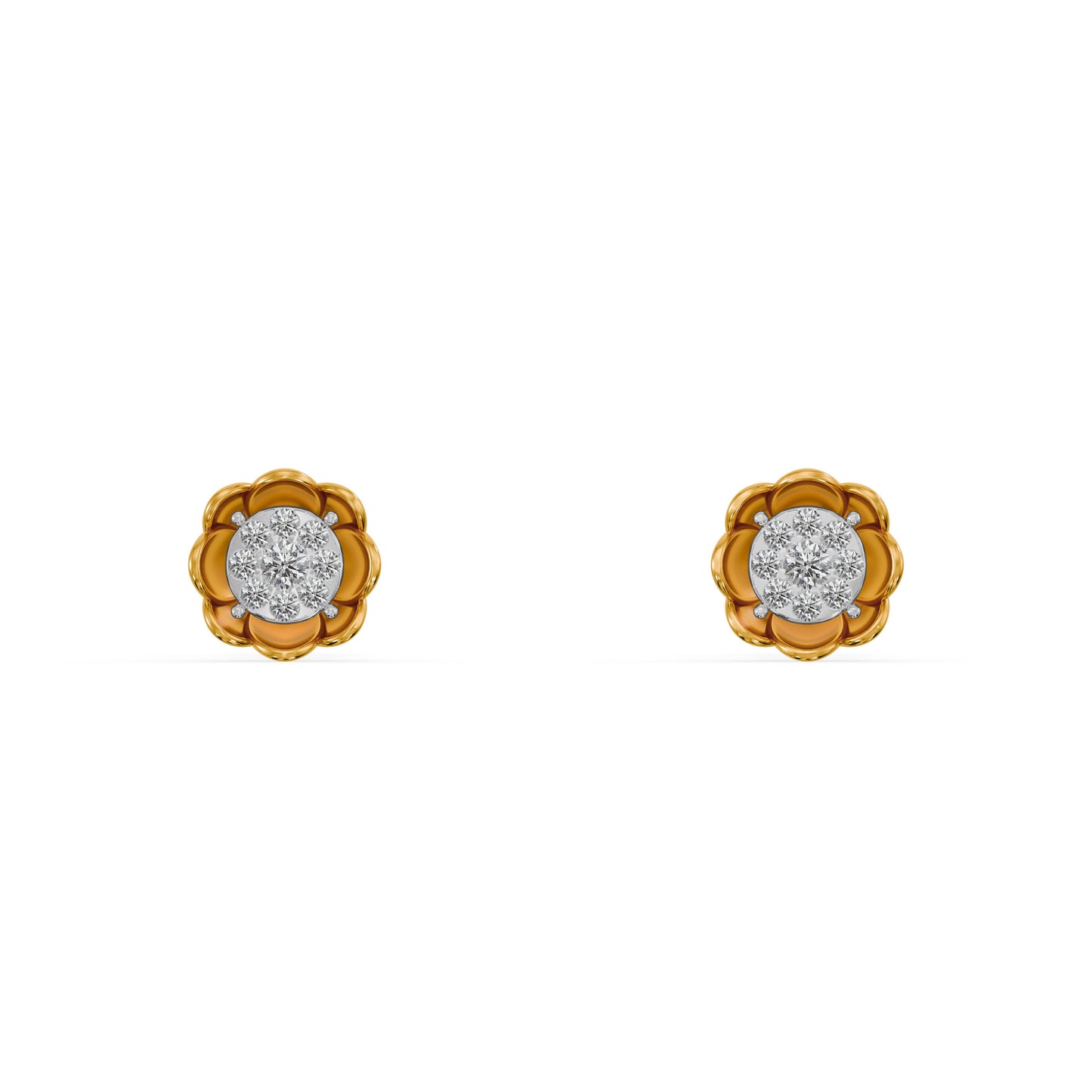 Meadow Bloom 9KT Gold Laboratory Grown Diamond Stud Earring
