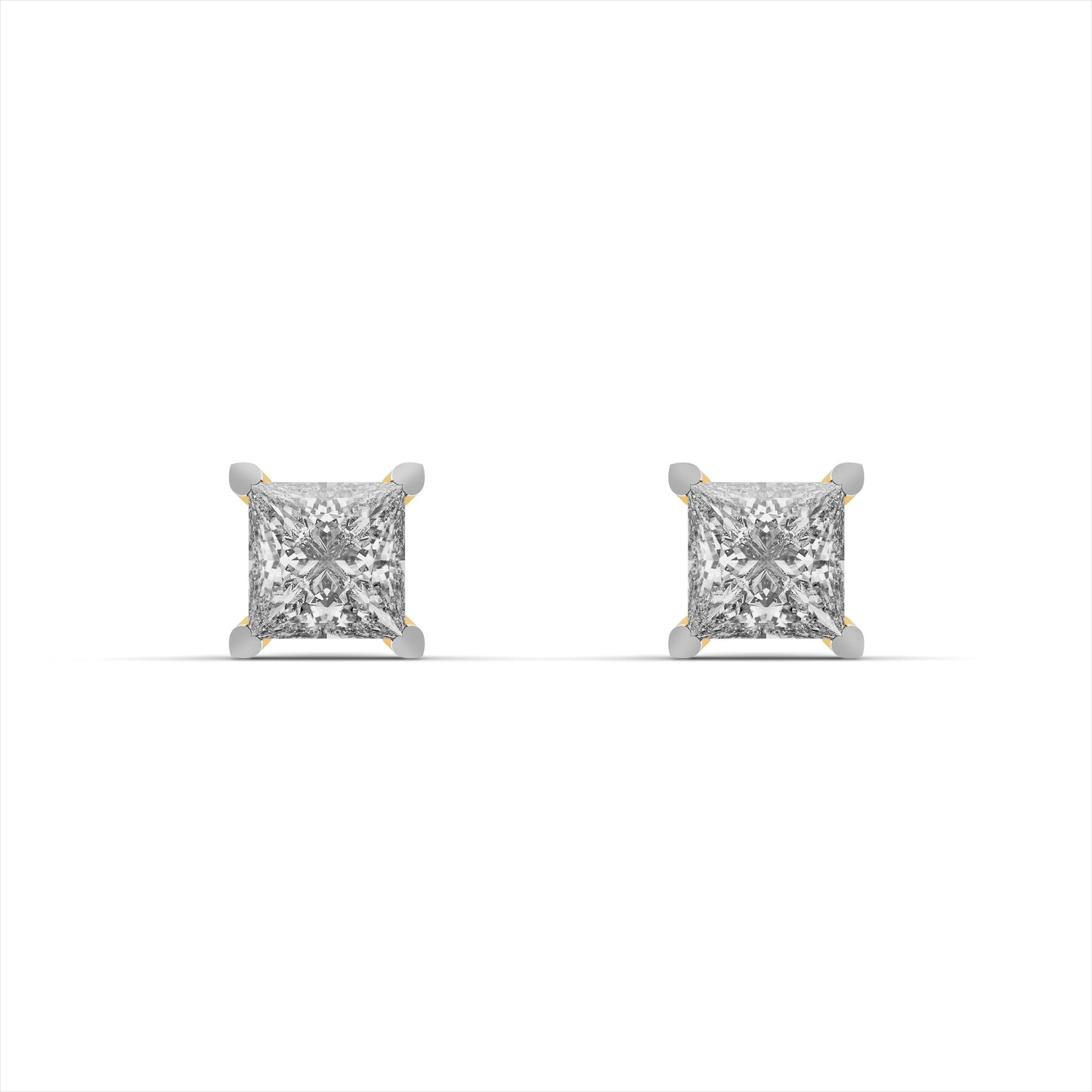 Shine Square 9KT Gold Laboratory Grown Diamond Stud Earrings