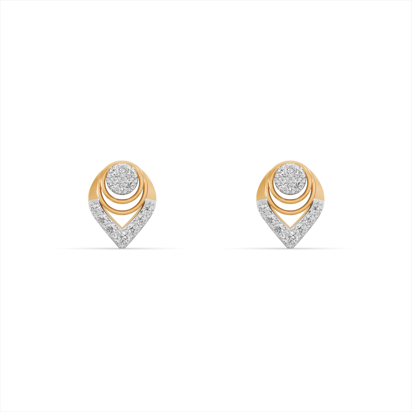 Royal Petal 9KT Gold Laboratory Grown Diamond Stud Earrings