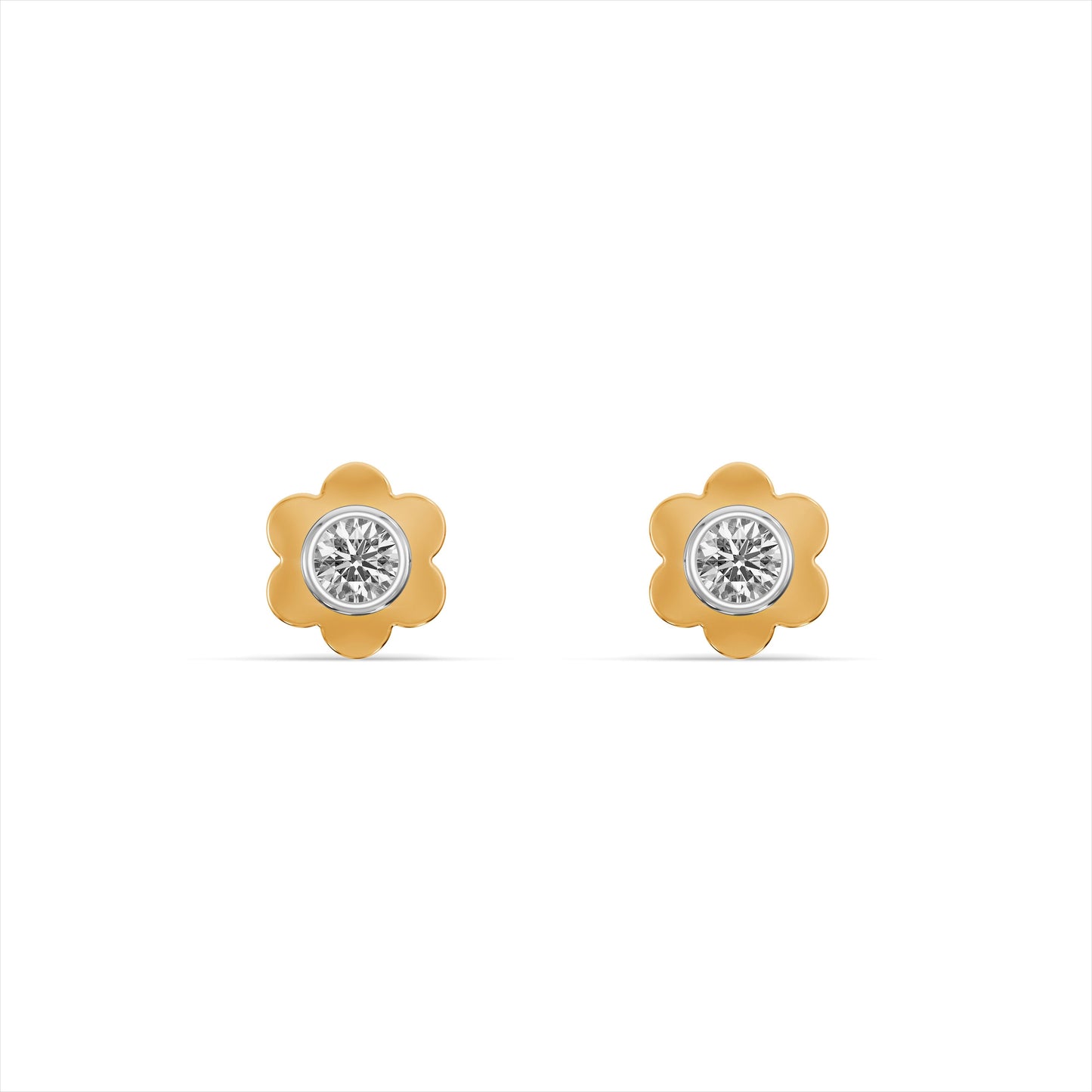 Dainty Flower 9KT Gold Laboratory Grown Diamond Studs