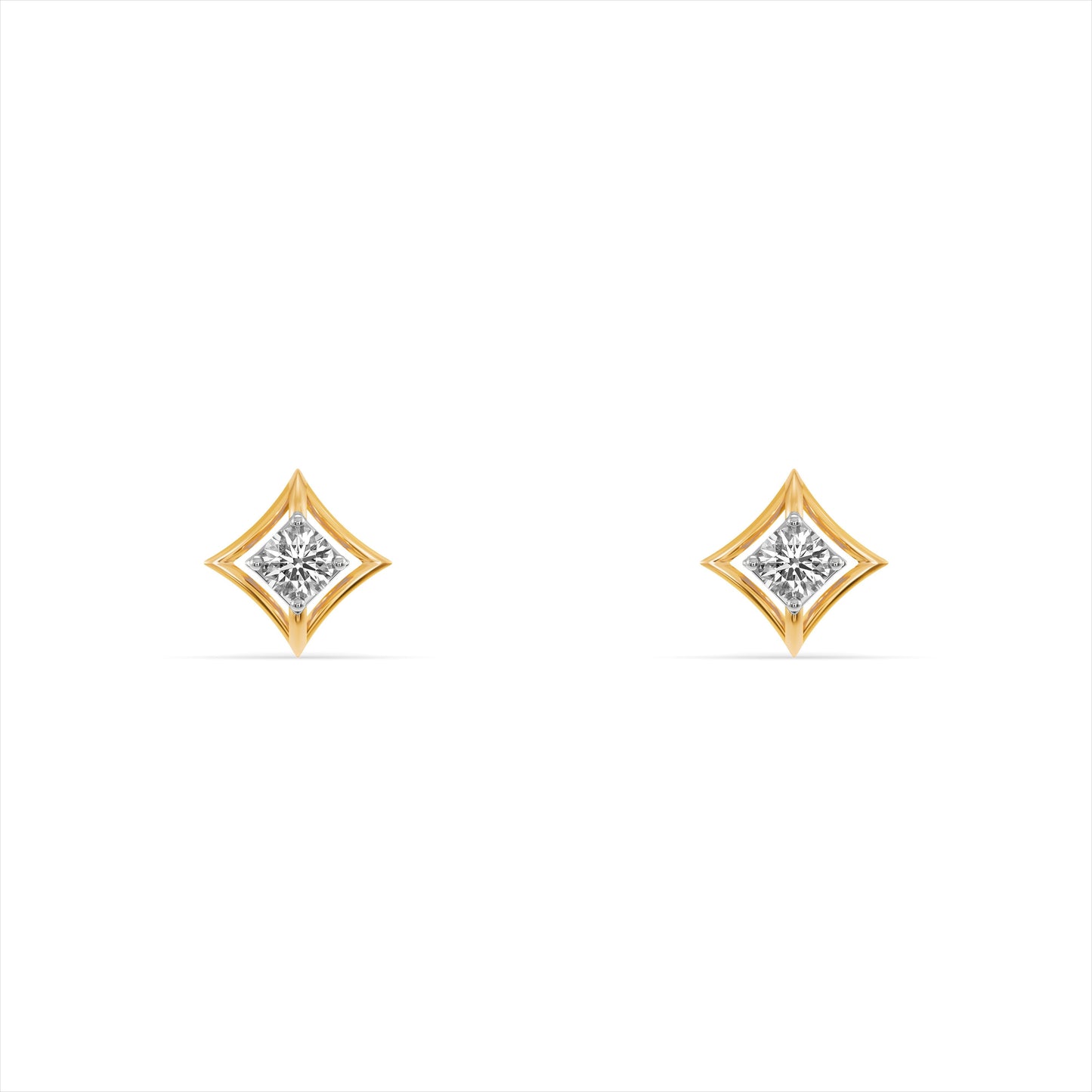 Glittering Geometry 9KT Gold Laboratory Grown Diamond Earrings